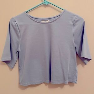 Ripley Rader baby blue crop top.
